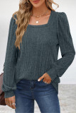 Simplicity Solid Patchwork Square Collar Tops