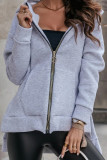 Casual Solid Pocket Hooded Collar Tops