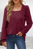 Simplicity Solid Patchwork Square Collar Tops
