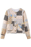 Street Print Pocket O Neck Outerwear