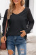 Casual Striped See-through V Neck Tops