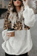 Casual Leopard Pocket Hooded Collar Tops