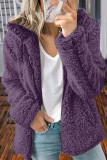 Casual Solid Pocket Hooded Collar Outerwear