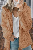 Casual Solid Pocket Hooded Collar Outerwear