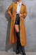 British Style Elegant Solid Bandage Turn-back Collar Outerwear
