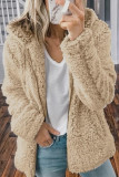 Casual Solid Pocket Hooded Collar Outerwear