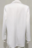 Casual Solid Patchwork Turn-back Collar Outerwear