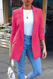 Casual Solid Patchwork Turn-back Collar Outerwear