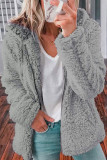 Casual Solid Pocket Hooded Collar Outerwear