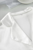 Elegant Solid Buttons Feathers Turn-back Collar Long Sleeve Two Pieces