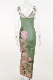 Sexy Vacation Floral Patchwork V Neck Printed Dress Dresses