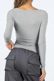 Daily Simplicity Solid U Neck Tops