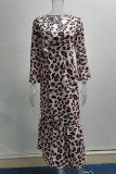 Elegant Print Patchwork High Opening V Neck Printed Dress Dresses
