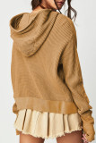 Casual Plaid Solid Pocket Hooded Collar Outerwear