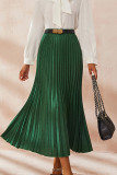 Elegant Solid Fold Loose Type A Solid Color Bottoms
