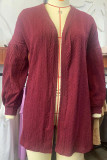 Casual Simplicity Solid V Neck Outerwear