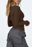 Daily Simplicity Solid U Neck Tops