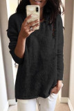 Casual Simplicity Solid O Neck Tops