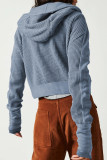 Casual Plaid Solid Pocket Hooded Collar Outerwear
