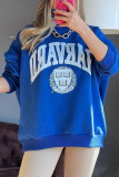 Casual Letter Printing O Neck Tops