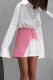 Elegant Solid Buckle Turndown Collar Long Sleeve Two Pieces