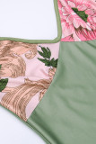 Sexy Vacation Floral Patchwork V Neck Printed Dress Dresses