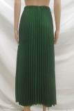 Elegant Solid Fold Loose Type A Solid Color Bottoms