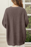 Casual Simplicity Solid Buttons V Neck Tops