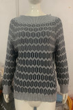 Casual Color Block Contrast O Neck Tops