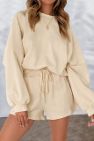 Casual Simplicity Solid Frenulum O Neck Long Sleeve Two Pieces