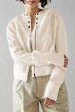 Casual Plaid Solid Pocket Hooded Collar Outerwear