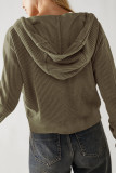 Casual Plaid Solid Pocket Hooded Collar Outerwear