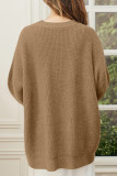Casual Simplicity Solid Buttons V Neck Tops
