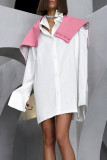 Elegant Solid Buckle Turndown Collar Long Sleeve Two Pieces