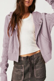 Casual Plaid Solid Pocket Hooded Collar Outerwear