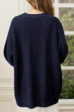 Casual Simplicity Solid Buttons V Neck Tops
