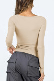 Daily Simplicity Solid U Neck Tops