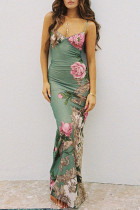 Sexy Vacation Floral Patchwork V Neck Printed Dress Dresses
