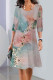 Casual Floral Patchwork O Neck A Line Dresses