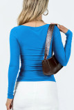 Daily Simplicity Solid U Neck Tops