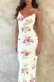 Sexy Vacation Floral Patchwork V Neck Printed Dress Dresses