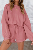 Casual Simplicity Solid Frenulum O Neck Long Sleeve Two Pieces