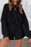 Casual Simplicity Solid Frenulum O Neck Long Sleeve Two Pieces
