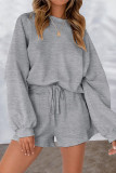 Casual Simplicity Solid Frenulum O Neck Long Sleeve Two Pieces