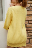 Casual Solid Buttons V Neck Outerwear