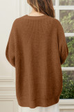 Casual Simplicity Solid Buttons V Neck Tops