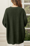 Casual Simplicity Solid Buttons V Neck Tops