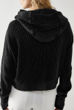 Casual Plaid Solid Pocket Hooded Collar Outerwear