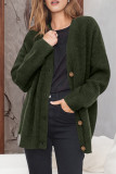 Casual Simplicity Solid Buttons V Neck Tops