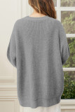 Casual Simplicity Solid Buttons V Neck Tops